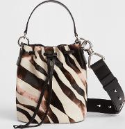 Captain Leather Zebra Small Bucket Bag 