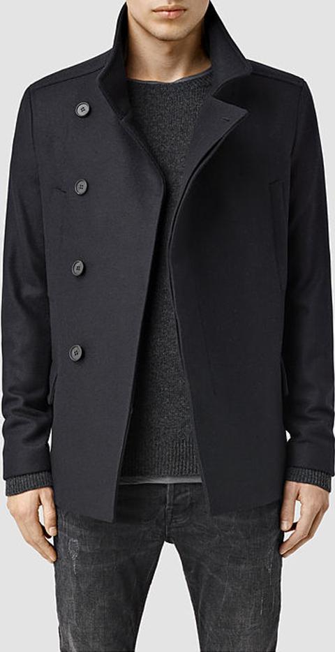 all saints double breasted coat