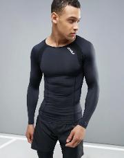compression long sleeve t shirt in black ma2308a