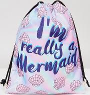 i'm really  mermaid drawstring backpack