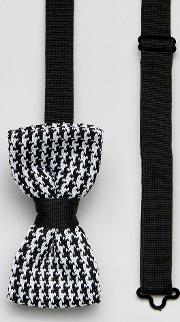 Knitted Houndstooth Bow Tie