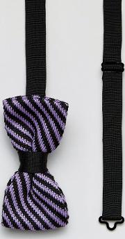 Knitted Stripe Bow Tie
