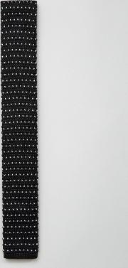 knitted tie in micro dot