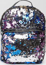 sequin two tone backpack