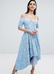 The   Hibiscus Lace Full Skirt Dress