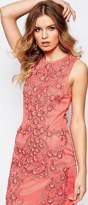 Allover Luxe Baroque Embellished Mini Dress