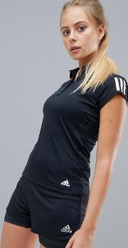 tennis three stripe polo shirt in black