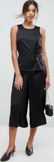 Wide Leg Jumpsuit With Ring Detail