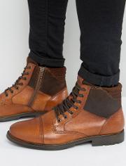 choham leather laceup boots