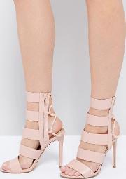 hawaii pink lace back heeled strappy sandals
