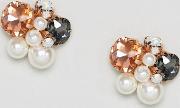 jewelled cluster earrings