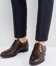 lauriano derby leather shoes in brown