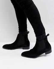 oneillan suede chelsea boots in black