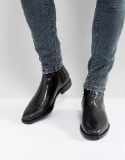 Vianello Leather Chelsea Boots In Black