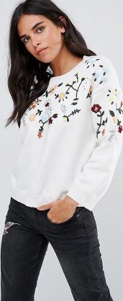 Sweater With Embroidered Detail