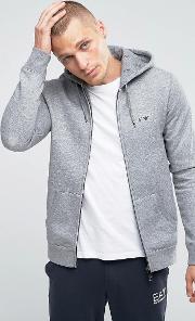 zip up hoodie with logo in grey