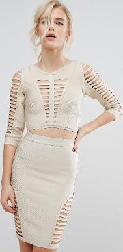 tonal tech crop top sand