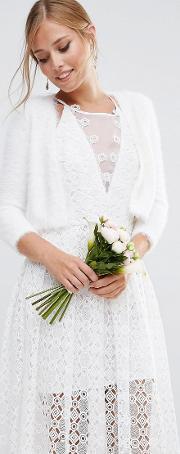 bridal knitted cover up white