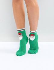 christmas fluffy santa socks