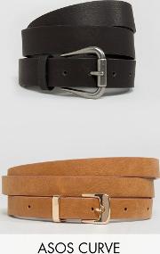 2 Pack Jeans Belt And Skinny   Water Based Pu
