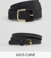 2 pack skinny waist belt and jeans