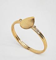 asos design curve gold plated sterling silver sleek teardrop ring