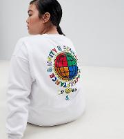 asos design x glaad& curve sweatshirt with back print