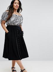 Jersey Midi Skirt With Pockets