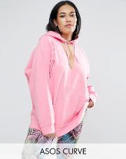 oversized hoodie with cut out front