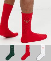 3 Pack Sport Sock With Christmas Trio Text Save