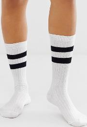 Calf Length Stripe Socks