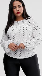 Curve Top With Blouson Sleeve