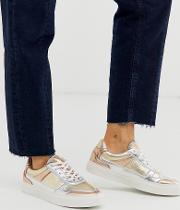 Darcie Lace Up Trainers Mixed Metallics