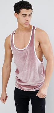 Extreme Racer Back Vest With Contrast Binding Velour