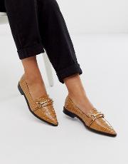 Master Snaffle Pointed Flat Shoes