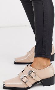 Morning Leather Monk Flat Shoes