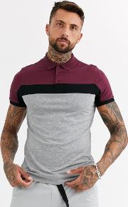 Polo Shirt With Contrast Panels