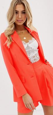 Pop Coral Soft Suit Blazer