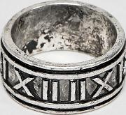 Ring With Roman Numerals Burnished Tone