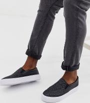Slip On Trainers With Quilted Detail And Chunky Sole