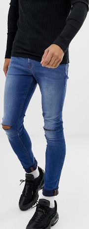 Super Spray On Jeans With Knee Rips