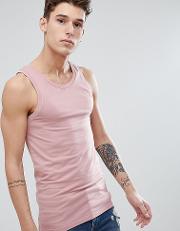 tall muscle fit vest in pink