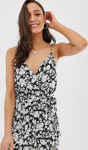 Tall Wrap Tie Front Strappy Playsuit