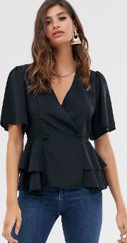 Tux Top With Angel Sleeve