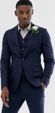 Wedding Super Skinny Suit Jacket Herringbone