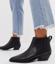 Wide Fit Adelaide Leather Western Chelsea Boots