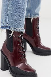 Wide Fit Ellen Chunky Lace Up Boots