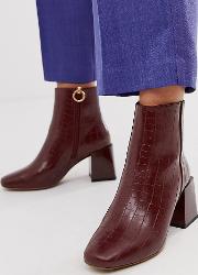 Wide Fit Reed Heeled Ankle Boots