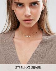 gold plated sterling silver bunting choker necklace