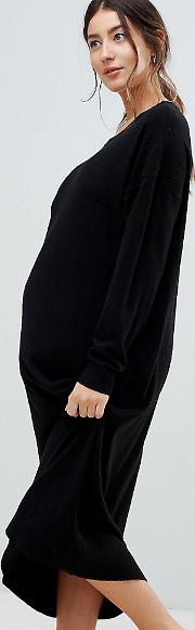 asos design maternity jumper dress in fine knit